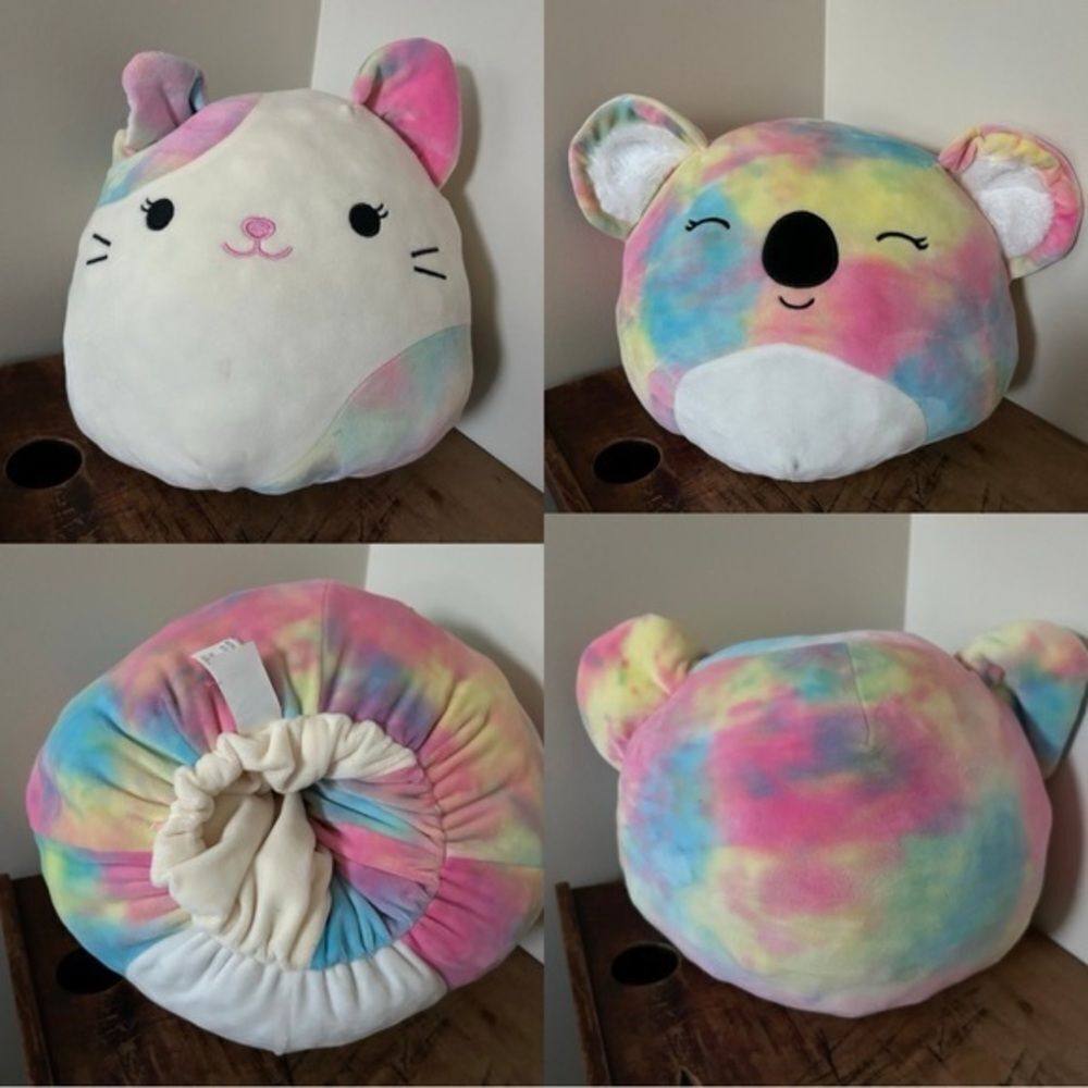 Squishmallows Flipamallows Koala Cat Rainbow Tie-Dye Stuffed Animal Reversible P